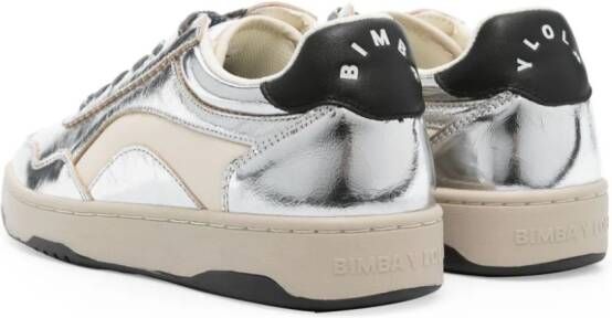 Bimba y Lola Cupsole leather sneakers Silver