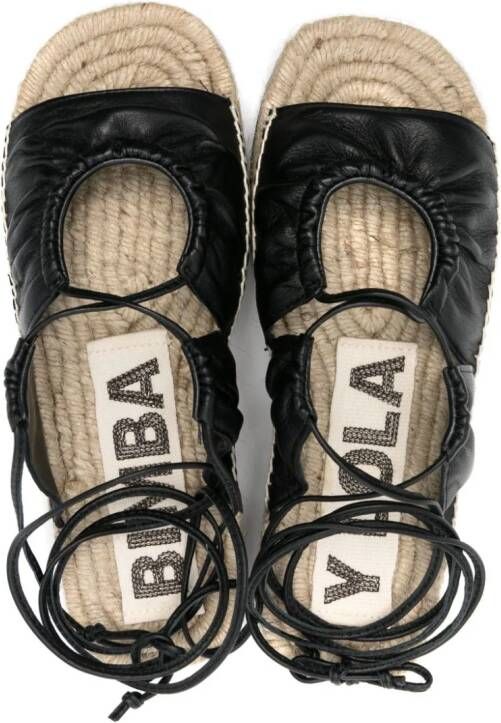 Bimba y Lola lace-up leather espadrilles Black