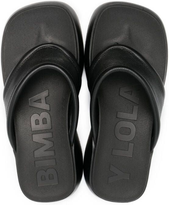 Bimba y Lola leather platform sandals Black