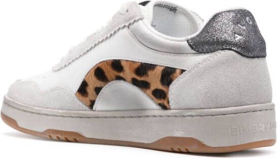 Bimba y Lola leopard-print panelled sneakers White