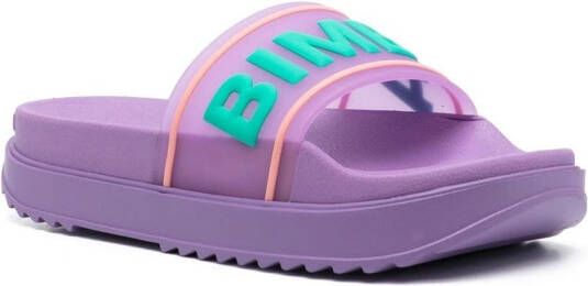 Bimba y Lola logo-embossed platform slides Purple