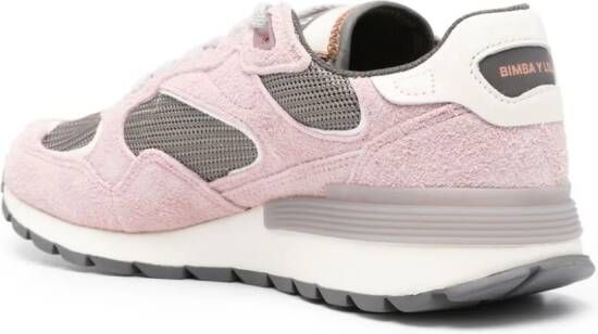 Bimba y Lola split-leather low-top sneakers Pink