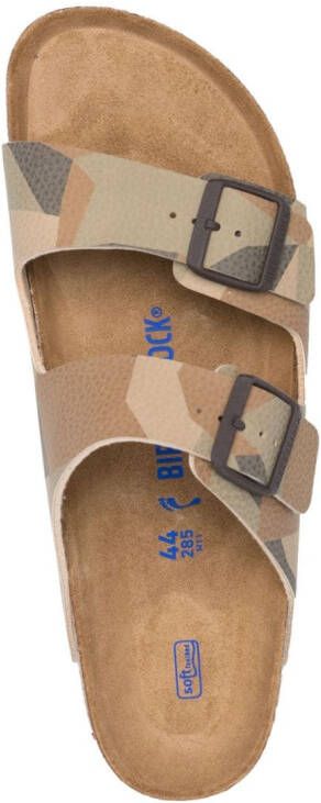 Birkenstock abstract-print slip-on sandals Brown