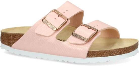 Birkenstock Arizona Birko-Flor buckled slides Pink