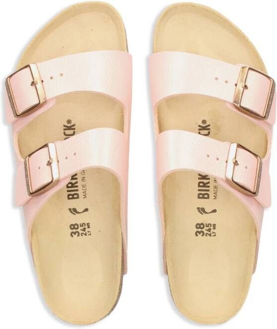 Birkenstock Arizona Birko-Flor buckled slides Pink