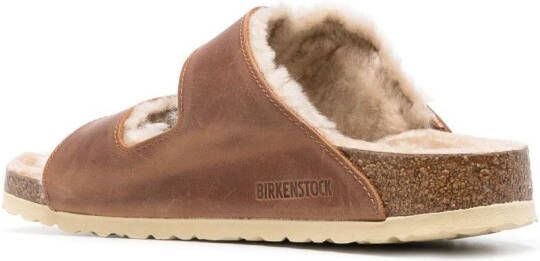 Birkenstock Arizona buckled leather sandals Brown