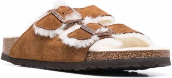 Birkenstock Arizona fur-lined sandals Neutrals