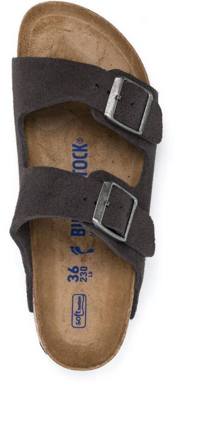 Birkenstock Arizona leather buckle-detail sandals Grey