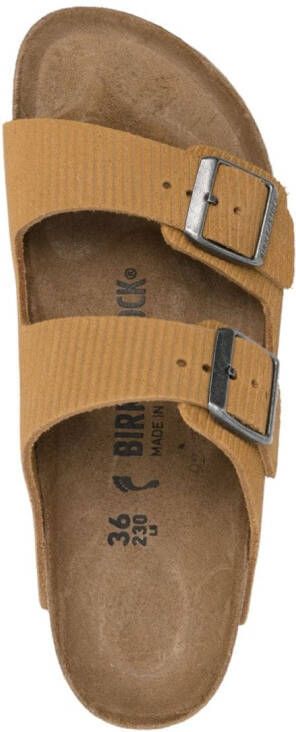 Birkenstock Arizona logo-engraved leather sandals Brown