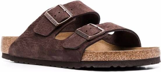 Birkenstock Arizona pebbled leather sandals Brown