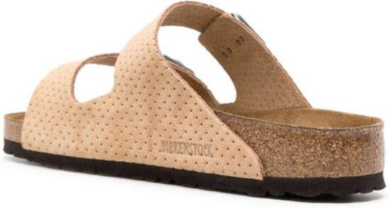 Birkenstock Arizona perforated suede sandals Neutrals