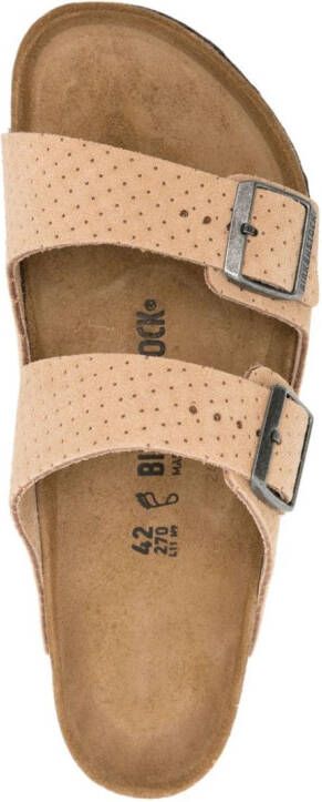 Birkenstock Arizona perforated suede sandals Neutrals