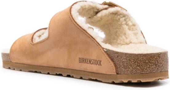 Birkenstock Arizona shearling slippers Brown