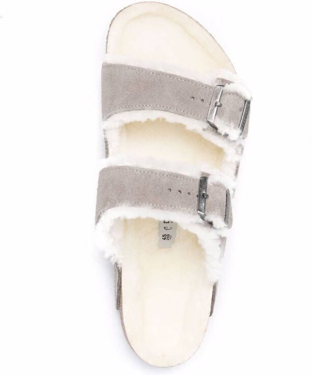 Birkenstock Arizona shearling suede sandals Grey