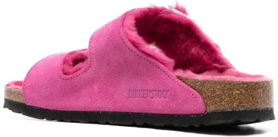 Birkenstock Arizona shearling suede sandals Pink