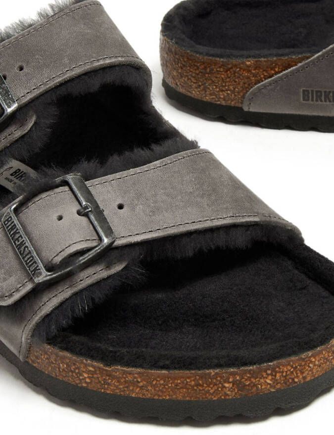 Birkenstock Arizona shearling-trim sandals Grey
