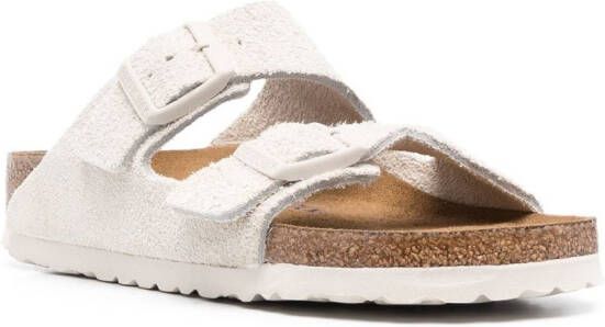 Birkenstock Arizona suede sandals White