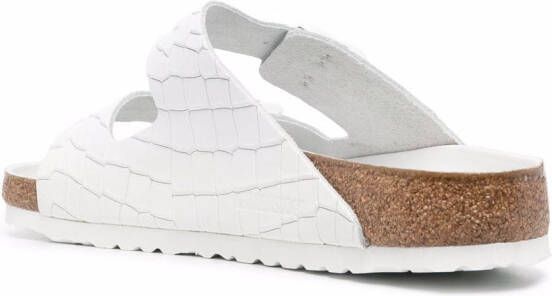 Birkenstock Arizona woven slides White