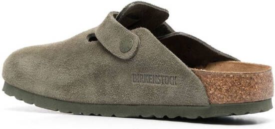 Birkenstock Boston buckle-detail suede clogs Green