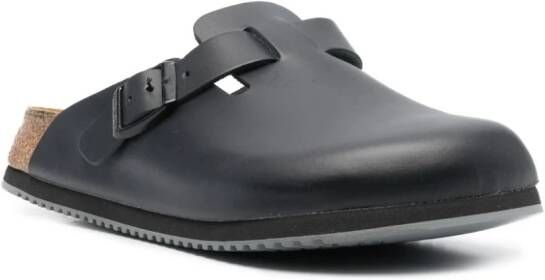 Birkenstock Boston buckle-embellished slippers Black