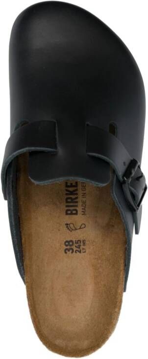 Birkenstock Boston buckle-embellished slippers Black