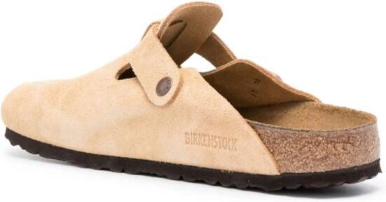 Birkenstock Boston buckled suede sandals Neutrals