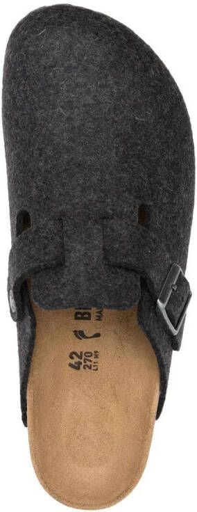 Birkenstock Boston buckled wool slippers Grey