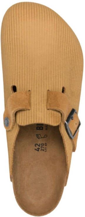 Birkenstock Boston corduroy leather slippers Neutrals