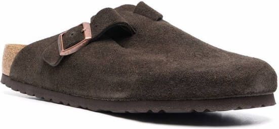 Birkenstock Boston soft suede slippers Brown