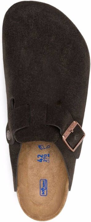 Birkenstock Boston soft suede slippers Brown