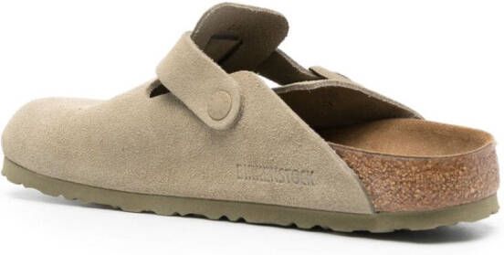 Birkenstock Boston suede slippers Green