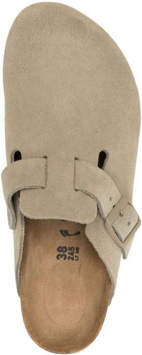 Birkenstock Boston suede slippers Green