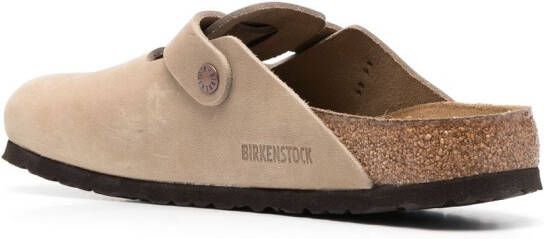 Birkenstock buckle-detail round-toe slippers Neutrals