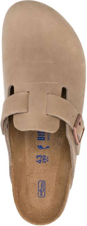 Birkenstock buckle-detail round-toe slippers Neutrals
