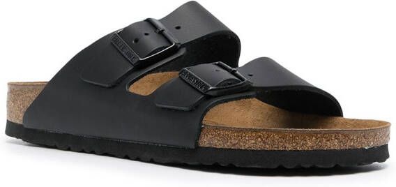 Birkenstock buckle-fastening leather sandals Black