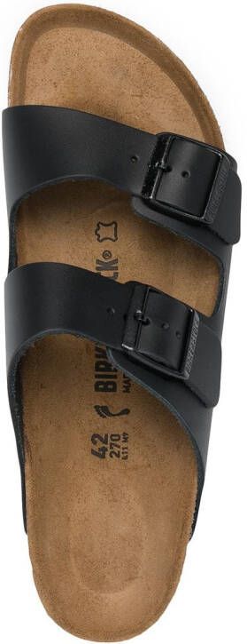 Birkenstock buckle-fastening leather sandals Black