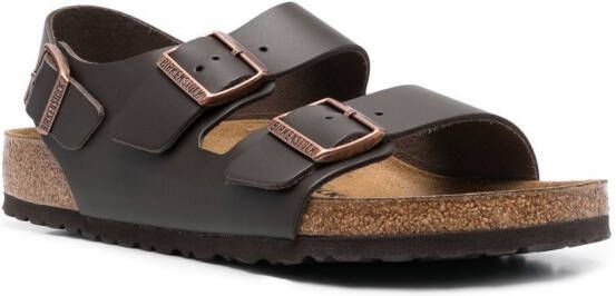 Birkenstock buckle-fastening leather sandals Brown