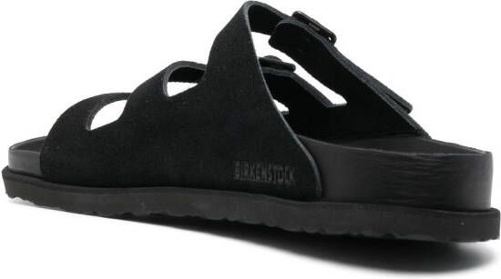 Birkenstock buckle-fastening suede slides Black
