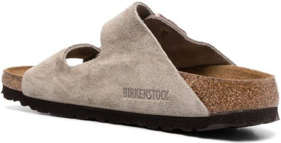 Birkenstock buckle-fastening suede slides Brown