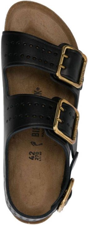 Birkenstock buckled leather sandals Black