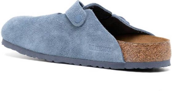 Birkenstock buckled suede leather slippers Blue