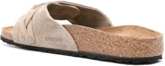 Birkenstock buckled suede sandals Neutrals