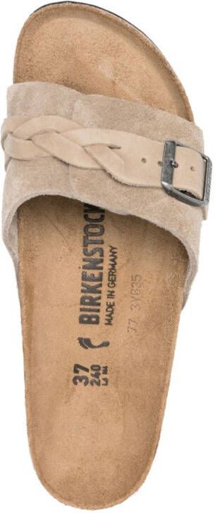 Birkenstock buckled suede sandals Neutrals