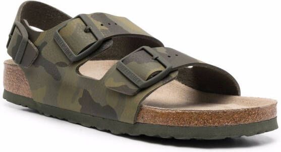 Birkenstock camouflage-print buckle sandals Green