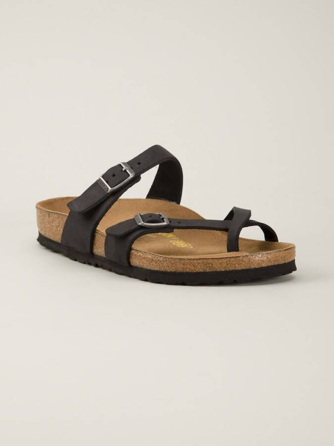 Birkenstock crisscross front buckled sandals Black