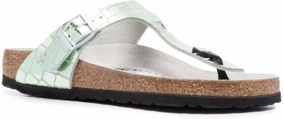 Birkenstock crocodile-effect sandals Silver