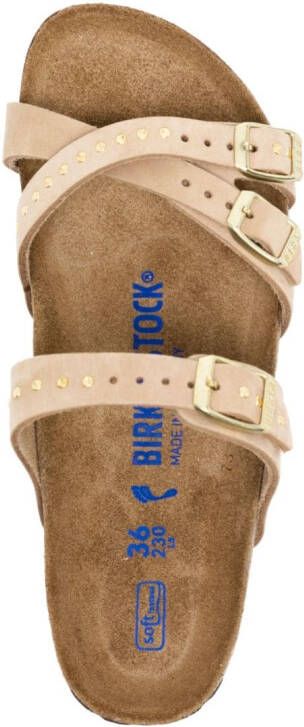 Birkenstock Franca stud-detailed leather sandals Brown