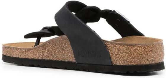 Birkenstock Gizeh braided leather sandals Black