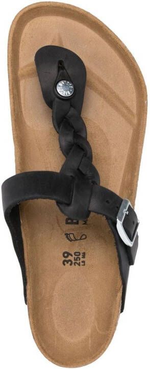 Birkenstock Gizeh braided leather sandals Black