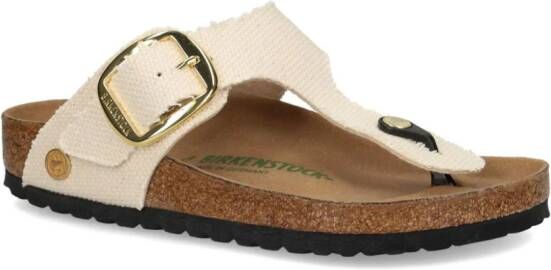 Birkenstock Gizeh buckled flip flops Neutrals